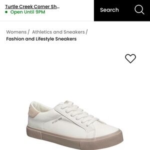 WOMEN'S FRENCH CONNECTION BECKA SNEAKERS. white leather w oatmeal cream size 6